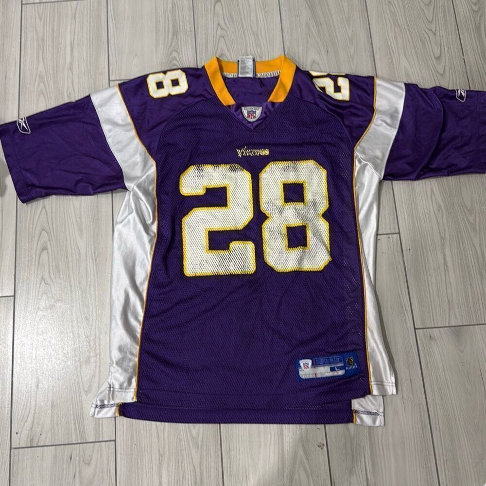 Adrian Peterson Jersey Purple Reebok Minnesota Vikings NFL Football #28 Men's La